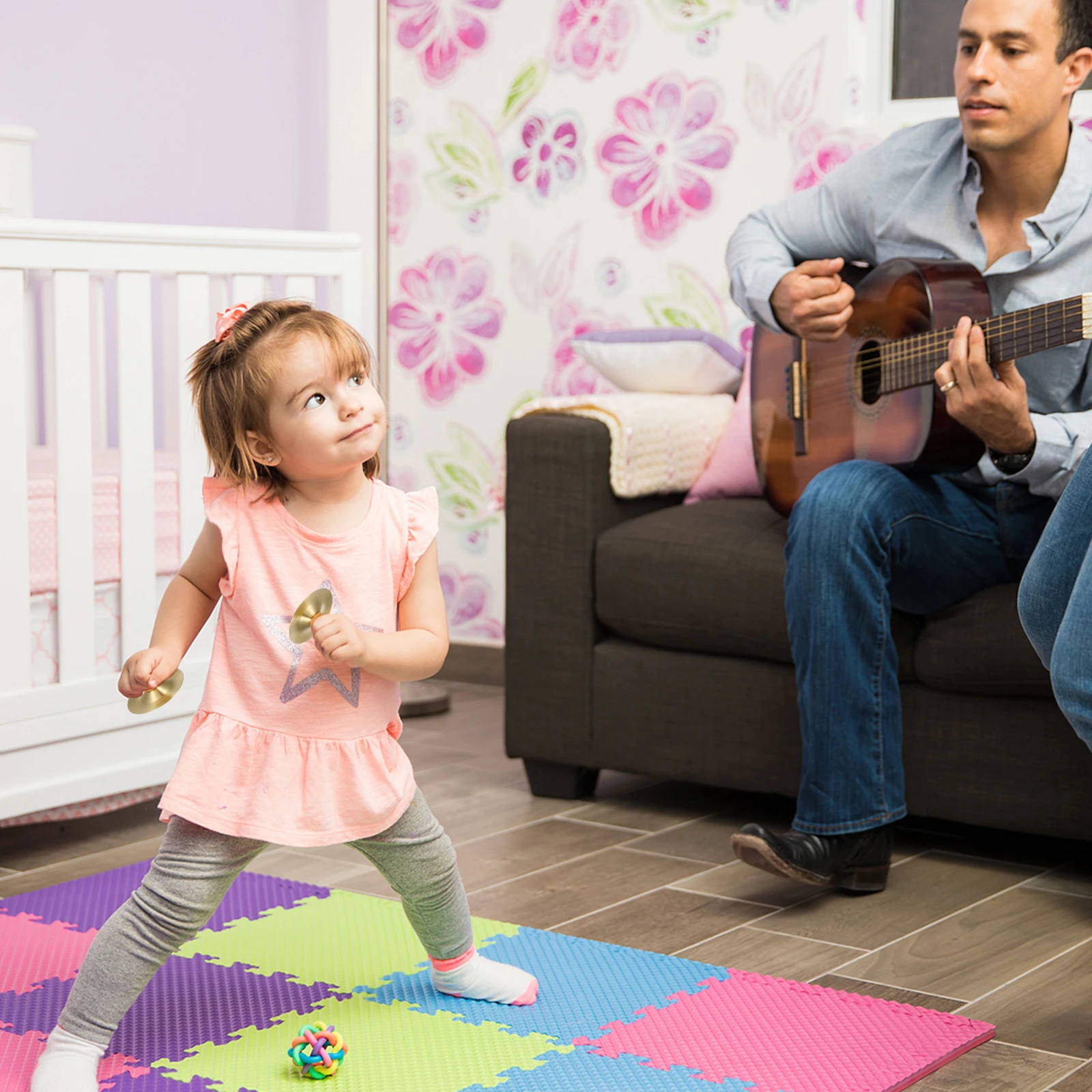 4 pezzi Piatti per strumenti a percussione per bambini Mini piatti musicali per dita Giocattoli per feste per bambini Piccoli strumenti per l'educazione precoce