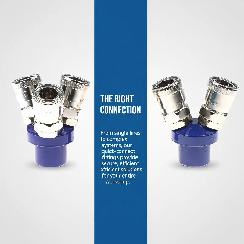 Pneumatic Quick Connect Coupler With 2/3 Way Splitter Rust Resistant Metal For Air Compressor Workshop Garage Repair Work