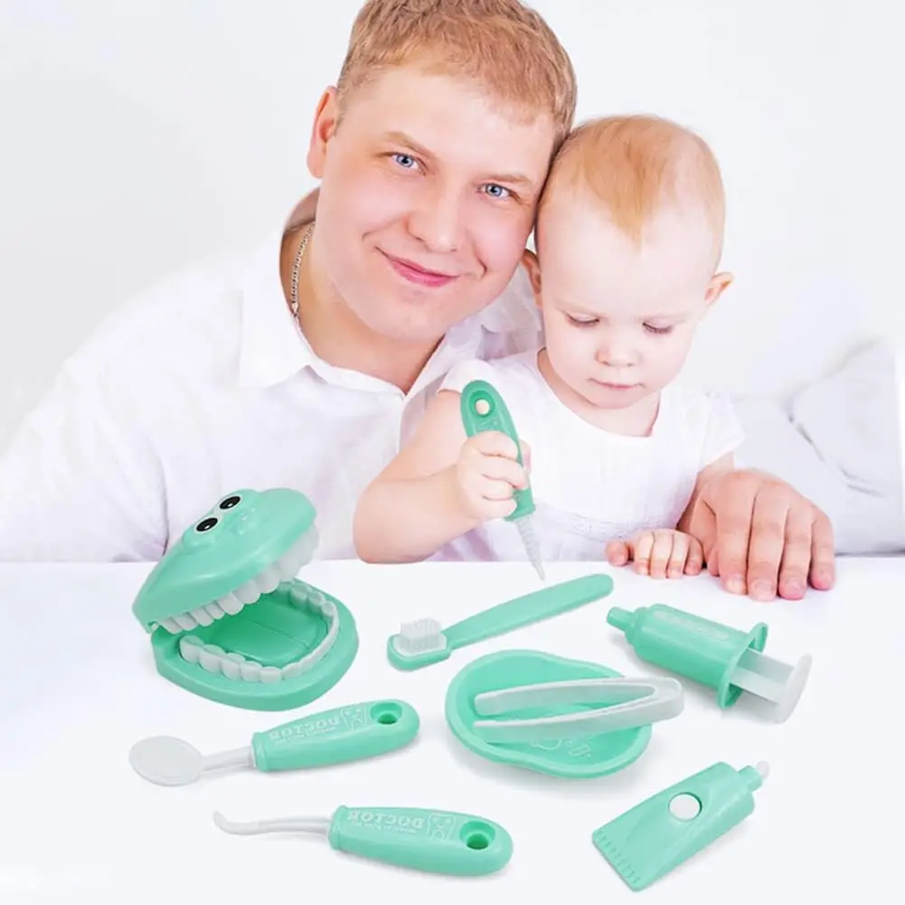 Juego de simulación de plástico para dentista, Kit médico de juguete de imitación para niños, juego de rol higiénico para cultivo de Habbit, 9 Uds.