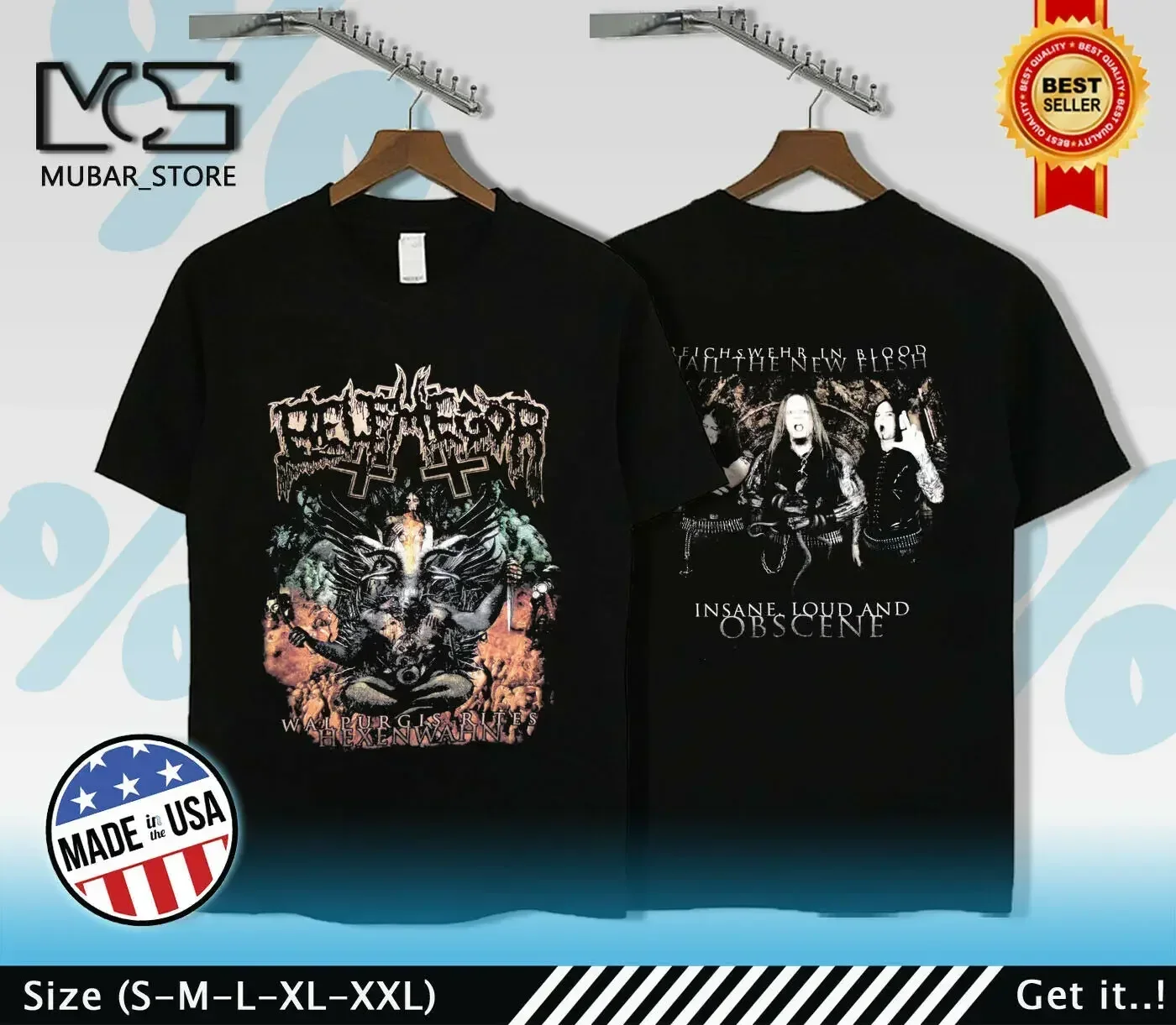 Chemise Vtg Belphegor Walpurgis Rites (Hexenwahn) taille américaine S-3XL