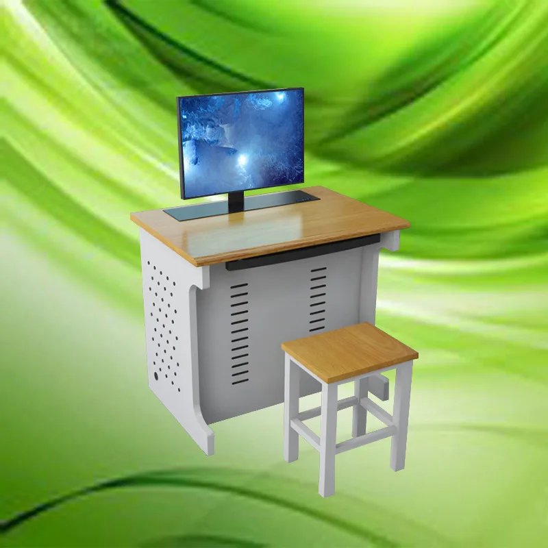 Steel lifting computer table Paperless LCD screen Hidden large institutional training table School steel frame lifting table