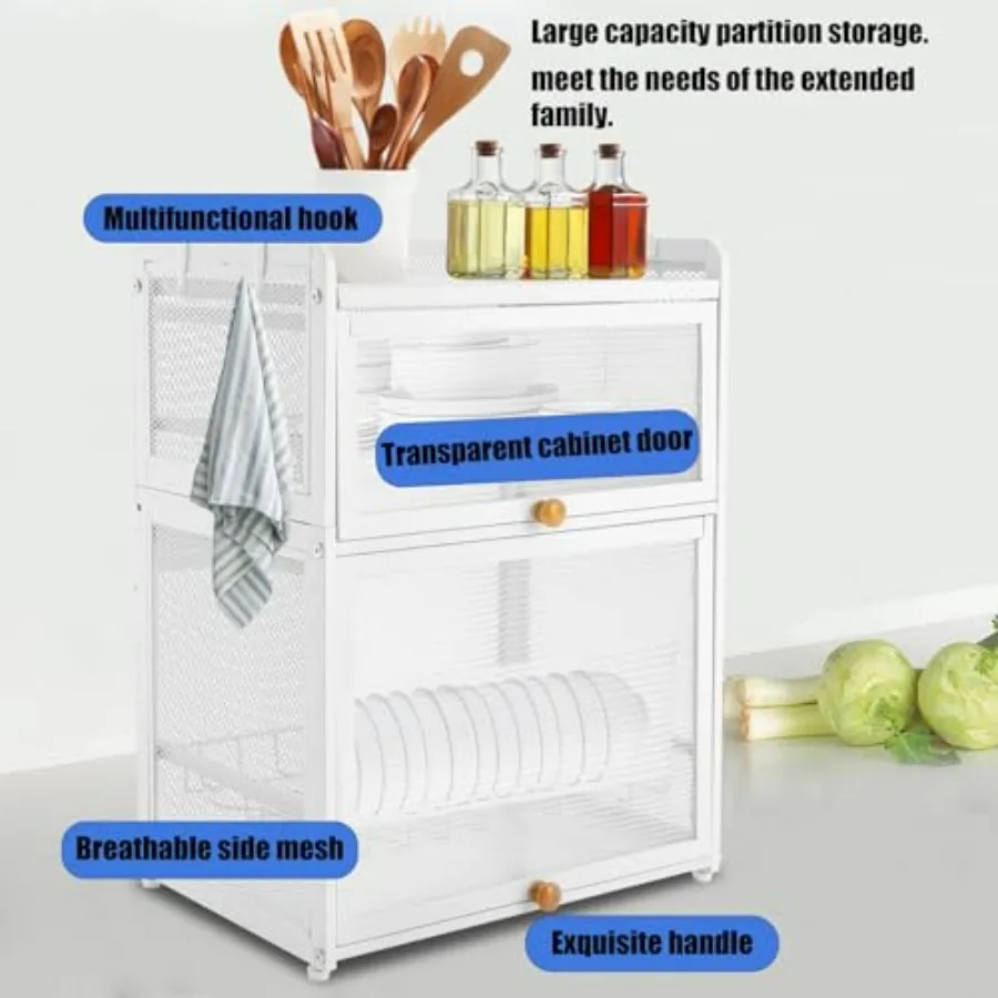 Stendino per piatti, stendino per piatti da cucina, portaposate a 3 livelli, scolapiatti con coperchio, coperchio scolapiatti staccabile