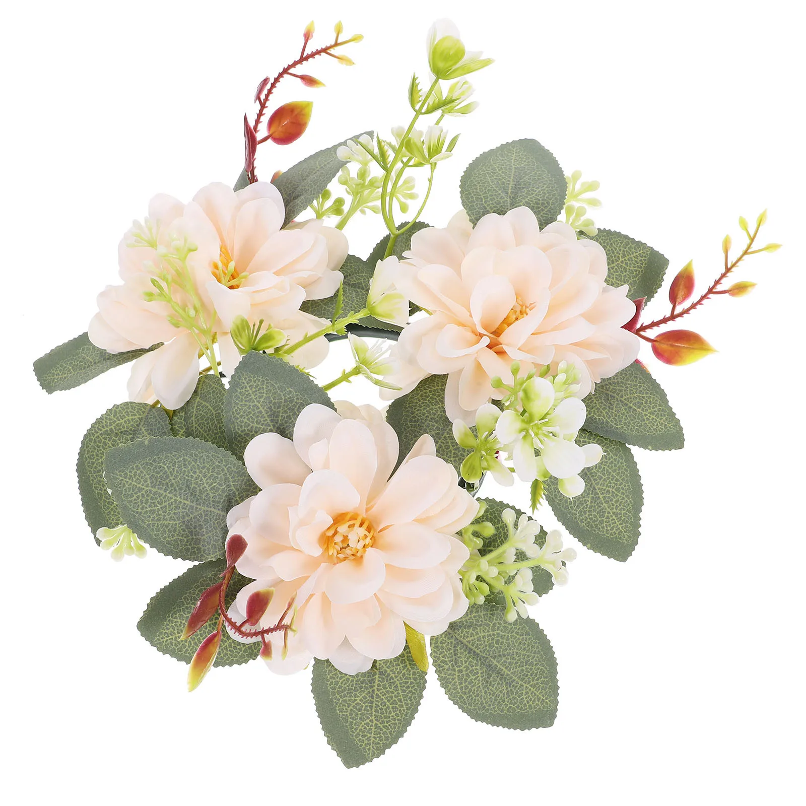 

Artificial Floral Wreath Elegant Wedding Party Decoration Spring Flower Ring Table Centerpiece Romantic Decor