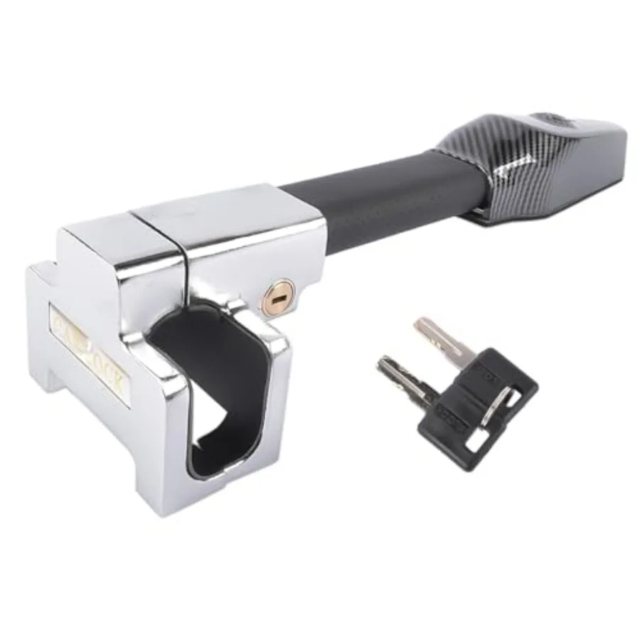 

Steering Wheel Lock with Alarm Heavy Duty Anti-Theft Device Lock with 120db Alarm for Vehicle Auto Truck SUV Van with 2 Keys Bl