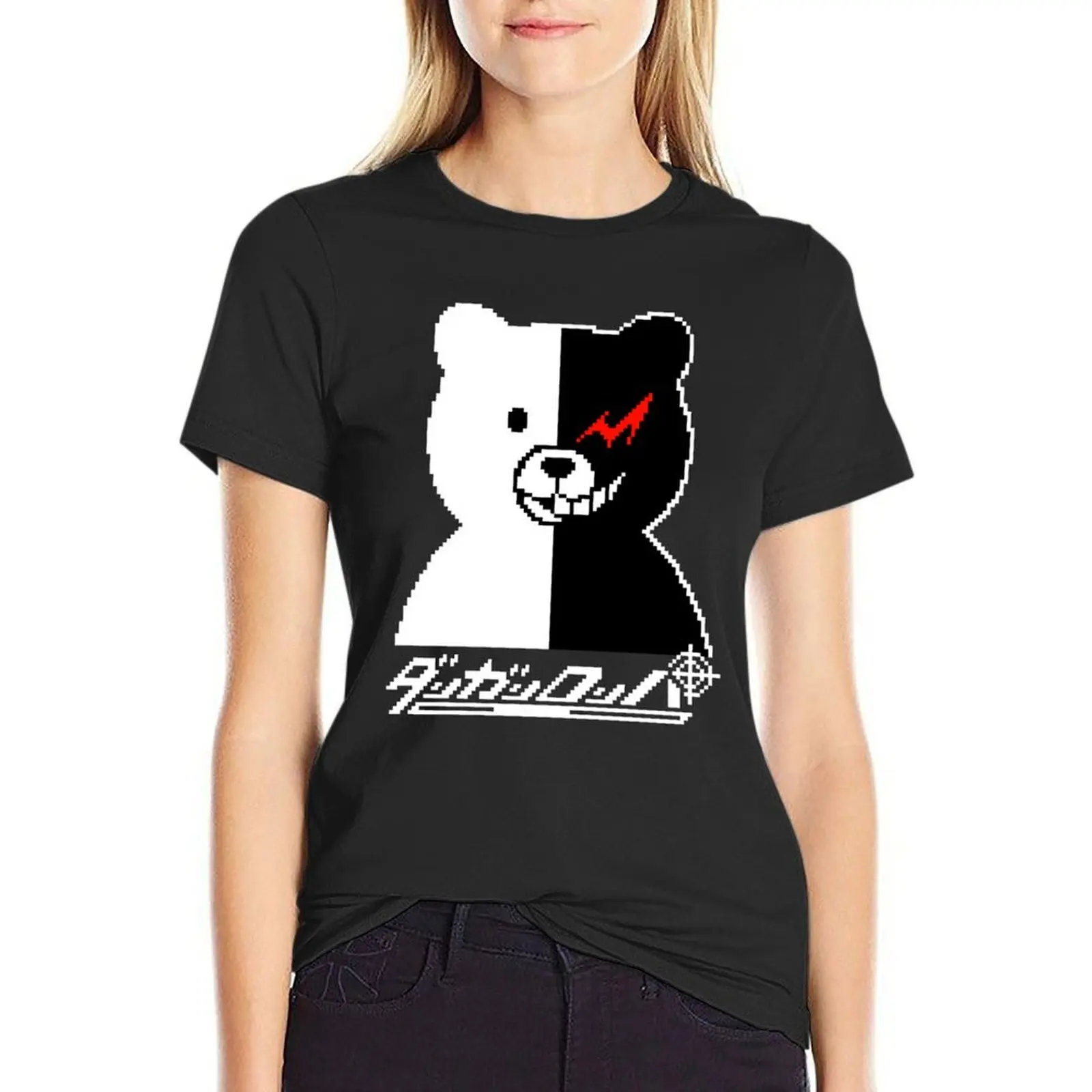 

Monokuma Pixels tee T-Shirt summer top Blouse t-shirts for Women graphic tees