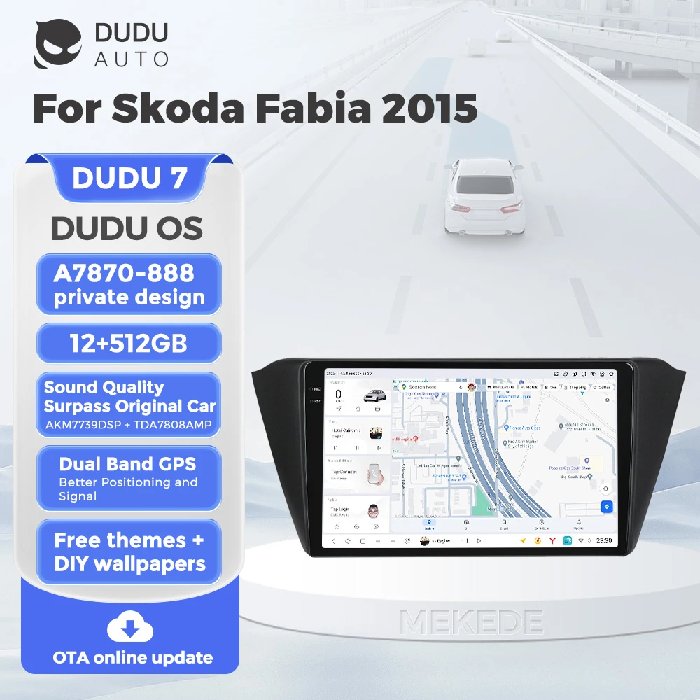 DUDU7 A7870 2Din Head Unit Android 13 Car Radio Video Player For Skoda Fabia 3 III 2015-2019