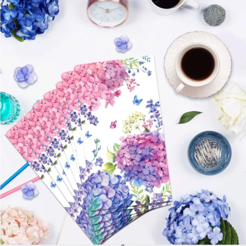 20pcs/Pac 34.2*40.6cm 2-Ply Hydrangea Flower Printed Long Paper Napkins Party Paper Placemats Decorative Paper Napkins