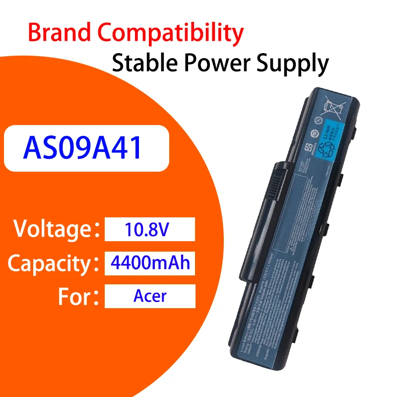 

Premium AS09A61 Battery For Acer 4732Z D525 D725 E525 E627 AS09A31 AS09A41 10.8V 4400mAh Rechargeable Laptop Battery