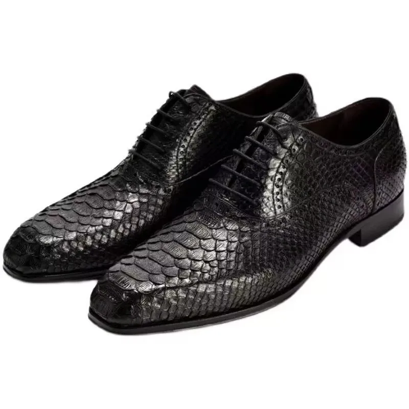 yingshang new men dress shoes male snake shoes python shoes black fashion business office