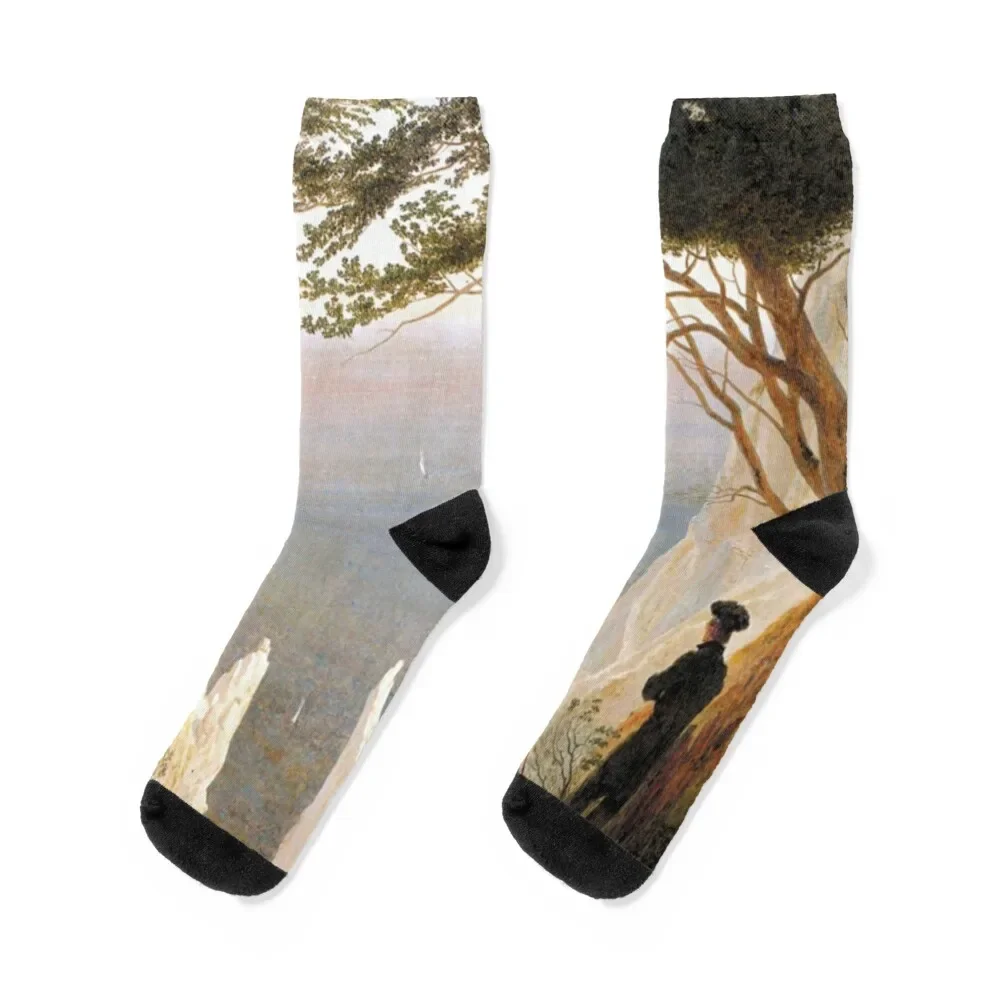

Caspar David Friedrich: Chalk Cliffs on Rugen, 1818 Socks Wholesale fashionable sport snow Socks For Man Women's