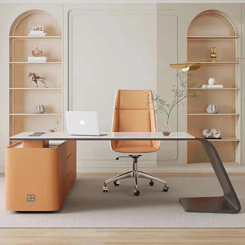 

Pc Gaming Glass White Table Office Stand Executive Furniture Study Desks Riser Computer Table Pour Ordinateur Office Accessories