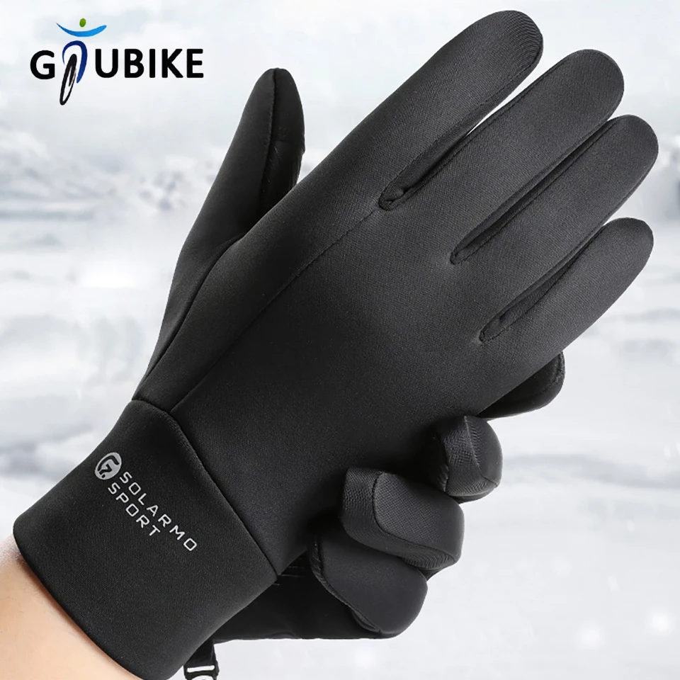 GTUBIKE Winter-Fahrradhandschuhe für Damen und Herren, rutschfest, Touchscreen, kompatibel mit winddichtem Futter, warme Outdoor-Sporthandschuhe