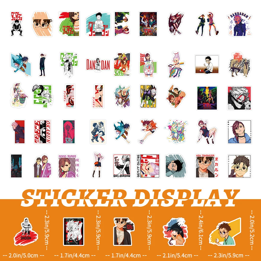 10/30/50pcs Dandadan Cartoon Anime Stickers Cool Graffiti PVC Decal Stationery Water Bottle Notebook Waterproof Sticker Kid Gift