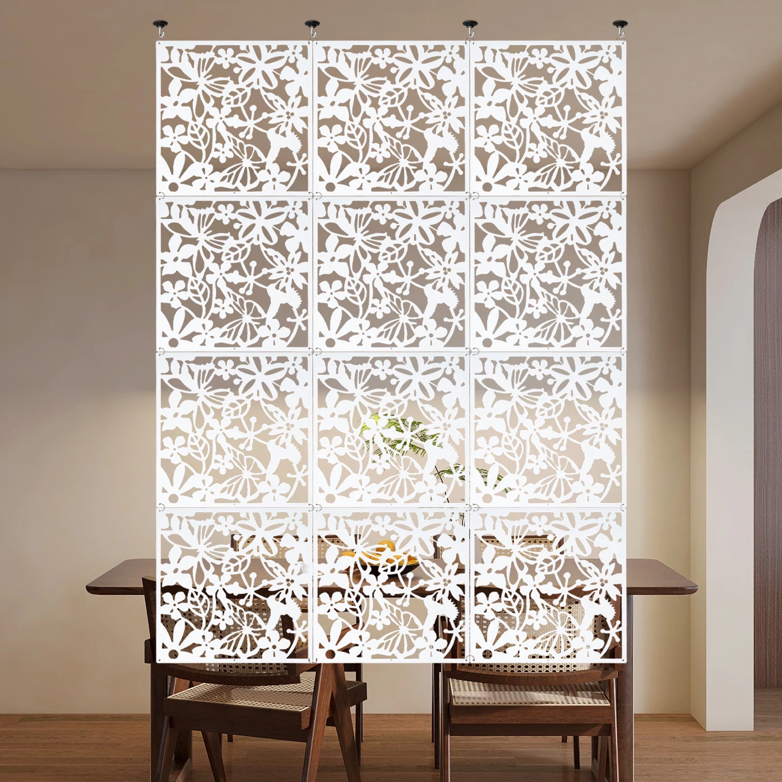 Divisori per ambienti sospesi da 12 pezzi, per come schermo divisorio o decorazione da parete