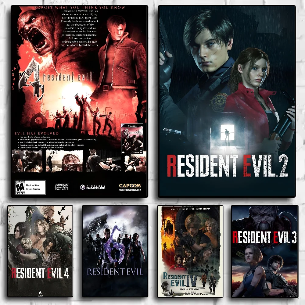 Resident-Evil Game Poster HD art sticky wall waterproof home living room bedroom bar aesthetic decoration