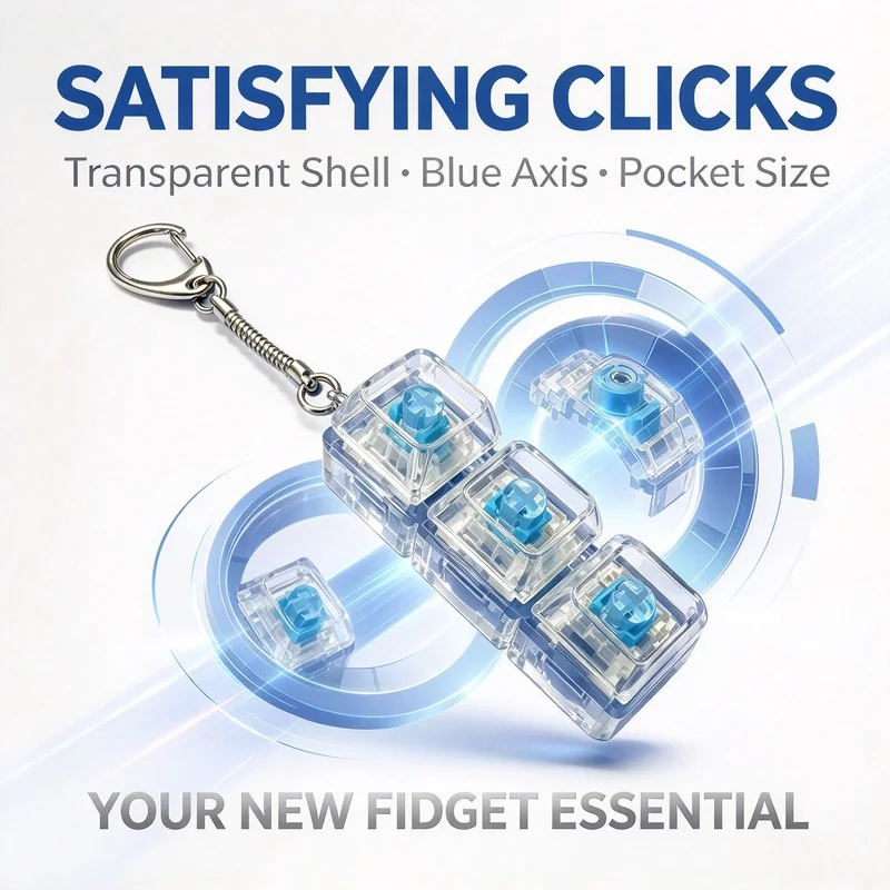 New3/4Keyboard keycap stress relief toy, keychain, time-killing gadget, button press toy, adult version