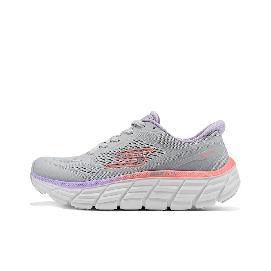 Skechers MAX FLEX Abrasion Resistant Breathable Thermal Low top Running Shoes Women's Gray 129760-GRY