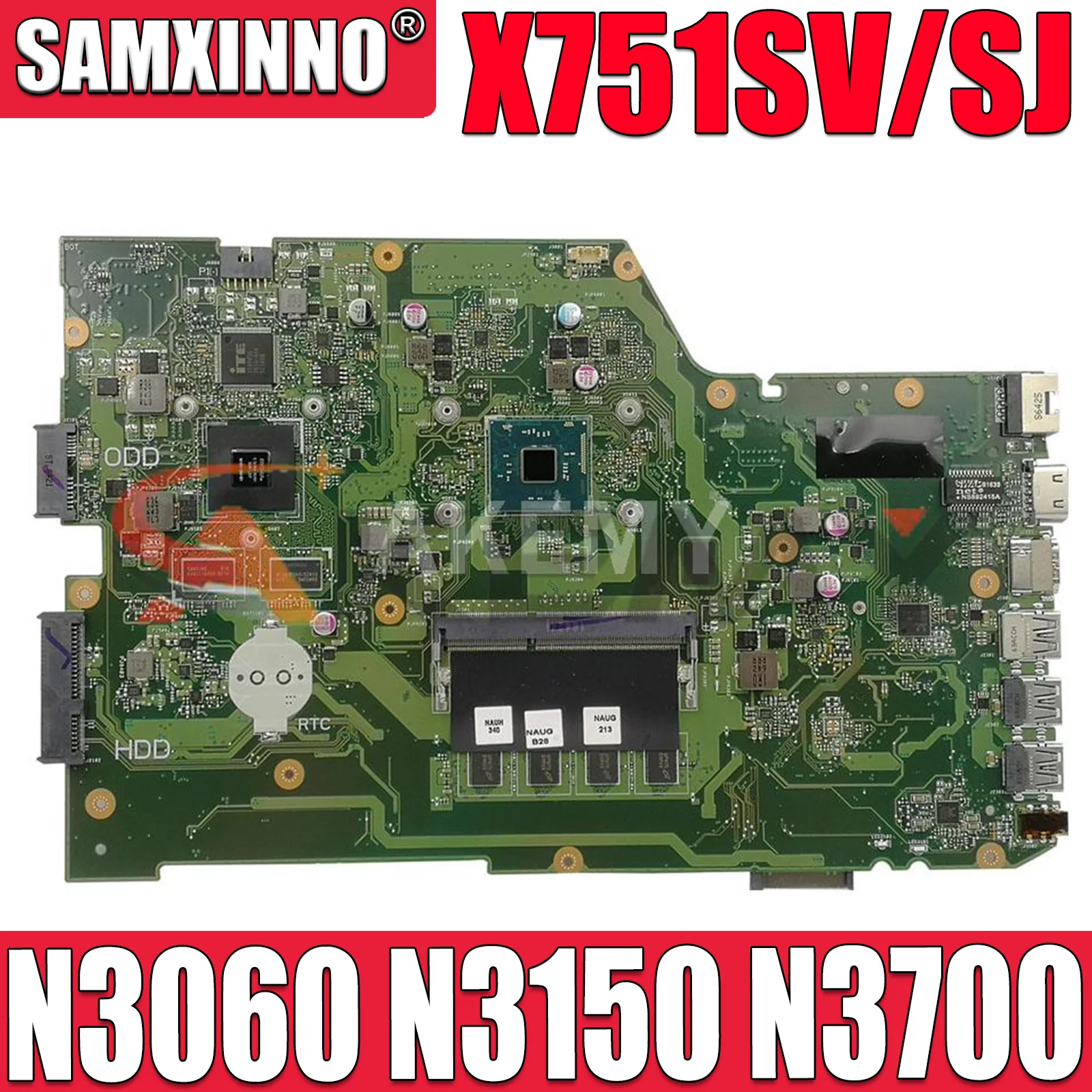 X751SV X751SJ mainboard GT920M GT940M GPU 4GB RAM N3060 N3150 N3700 For ASUS X751SV X751SJ X751S A751S K751S Laptop motherboard