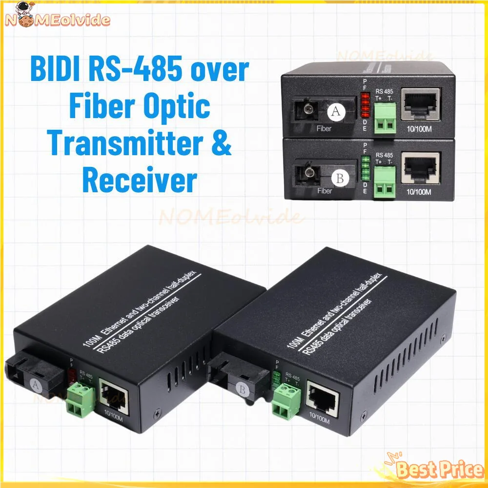 

RS485 Data Extender Converter With 10/100Mbps Ethernet, 1 BIDI RS-485 Over Fiber Optic Transmitter And Receiver