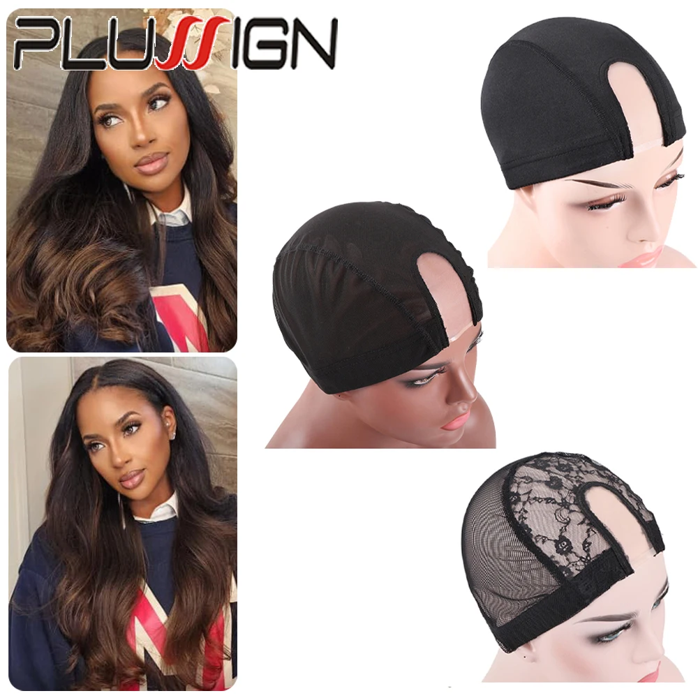 

S/M/L U Part Lace Wig Cap For Making Wigs Dome Mesh Stretch Weaving Wig Caps Mono Lace Hair Net For Hair Weft And Bundles