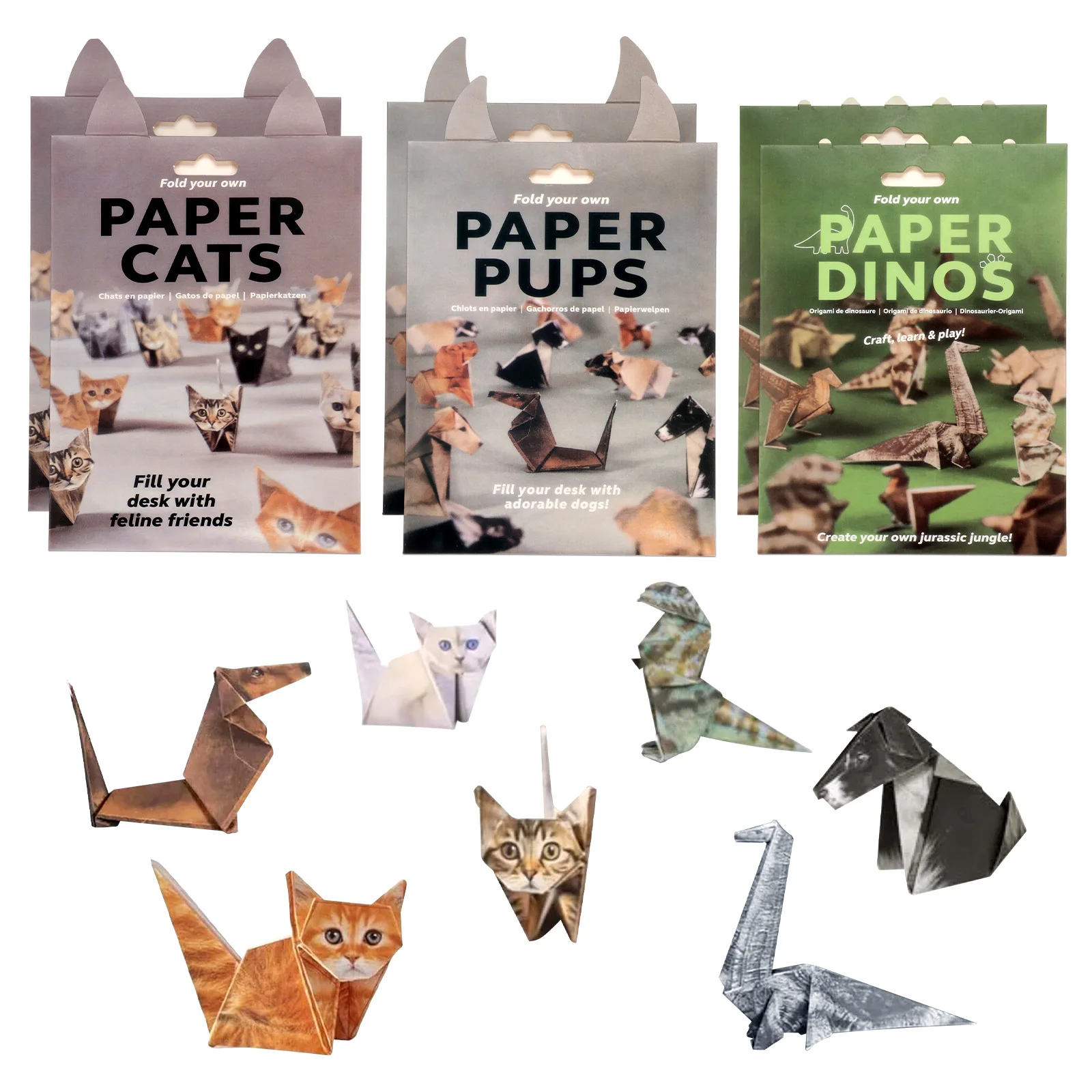 

Набор оригами для кошек, милая собака, динозавр, ручная работа, складной набор бумаги, 3D животный узор, сделай сам, крафт-бумага для домашнего офиса, декор стола