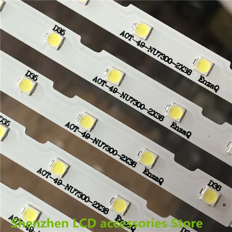 شريط LED لهاتف سامسونج AOT_49_NU7300_NU7100_2X38_3030C BN61-15483A UE49NU7100 49 بوصة يستخدم 100% جديد