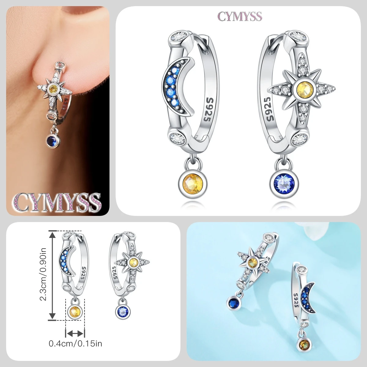 925 Sterling Silver Inlaid Zircon Butterfly Earrings Insect Element Original Design Women's Fashion Party Jewelry Gift Ear Loops Sc1ef782378184f47bc55312b560dafcc9