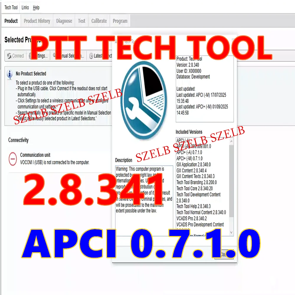 2025 Hot Truck Diagnostic Software PTT Tech Tool 2.8.340 Developement + Developer Tool + 0.7.1.0 APCI