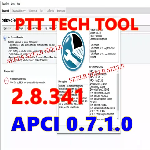 2025 Hot Truck Diagnostic Software PTT Tech Tool 2.8.340 Developement + Developer Tool + 0.7.1.0 APCI
