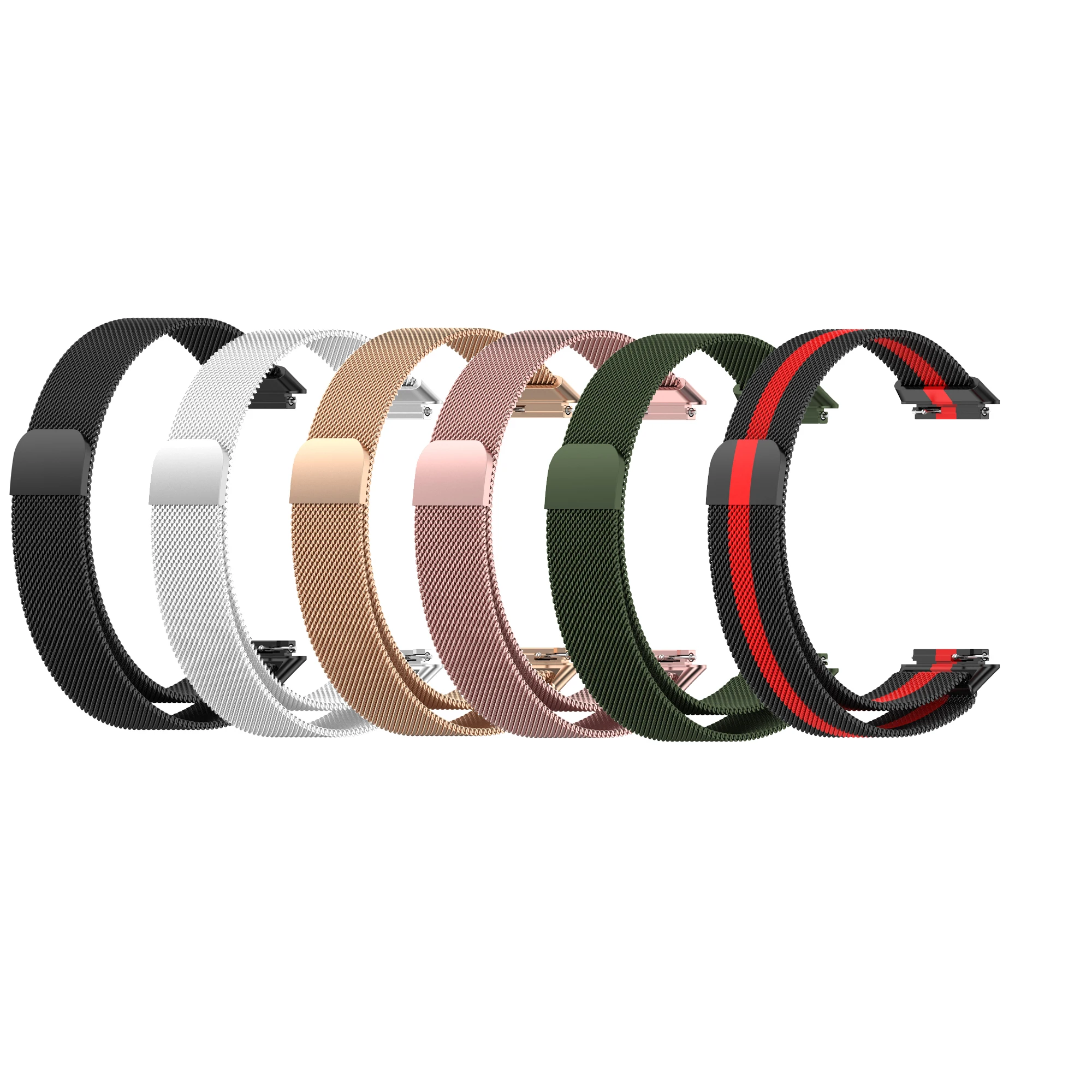 Correa de reloj de acero inoxidable de bucle magnético para Huawei Band 7, pulsera de repuesto