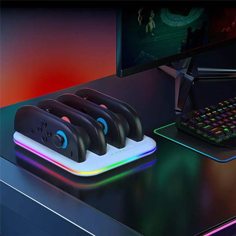 

A13E-For Switch 2 Left And Right Handle Charging Base For Joy Con Switch 2 Handle Quad Charging Base With LED Light