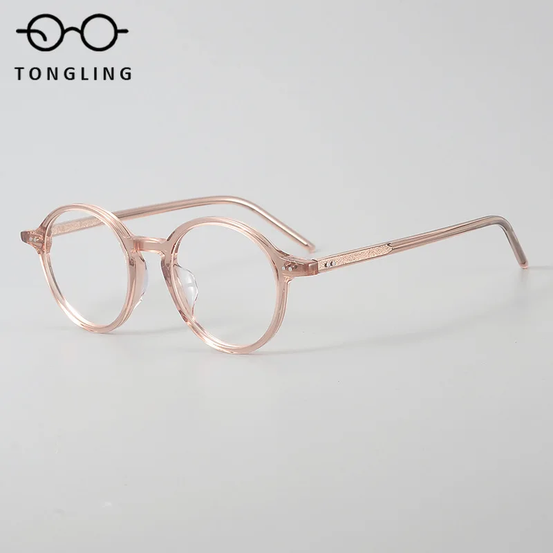 Top-Notch Fashion Men Round Glasses Retro Nerdy Look High-Quality Handcrafted Premium Acetate Tortoiseshell Green Eyeglass Frame