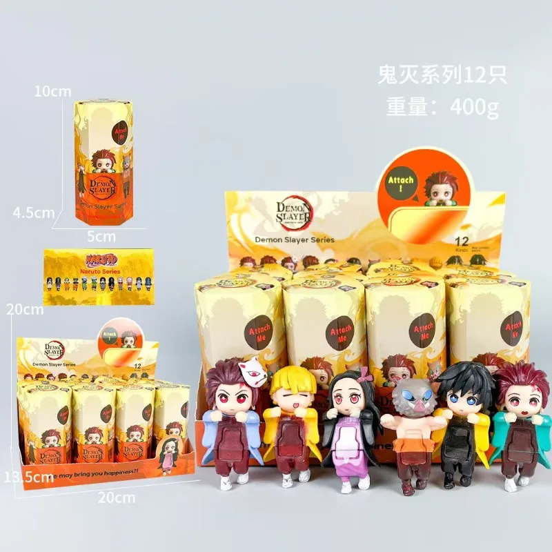 BANDAI Naruto One Piece Demon Slayer Dragon Ball caja ciega figuras de Anime muñecas adorno colgante juguete para niños regalo