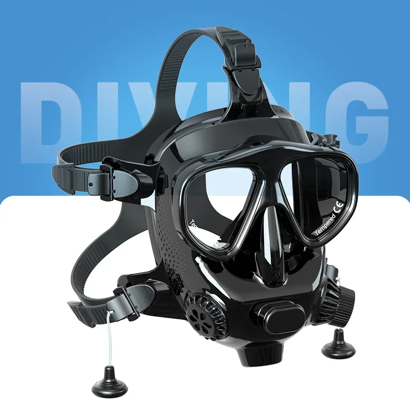Silicone full face diving helmet M8058 mask snorkeling Sanbao mask connected underwater nose respirator