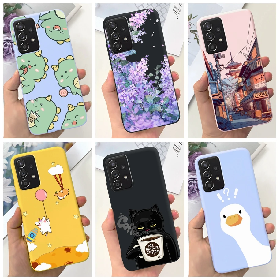 

For Samsung Galaxy A52 A52S 5G Phone Case Shockproof Cover For Samsung A52 4G SM-A525F Cases Silicone Fundas Cartoon Duck Bumper