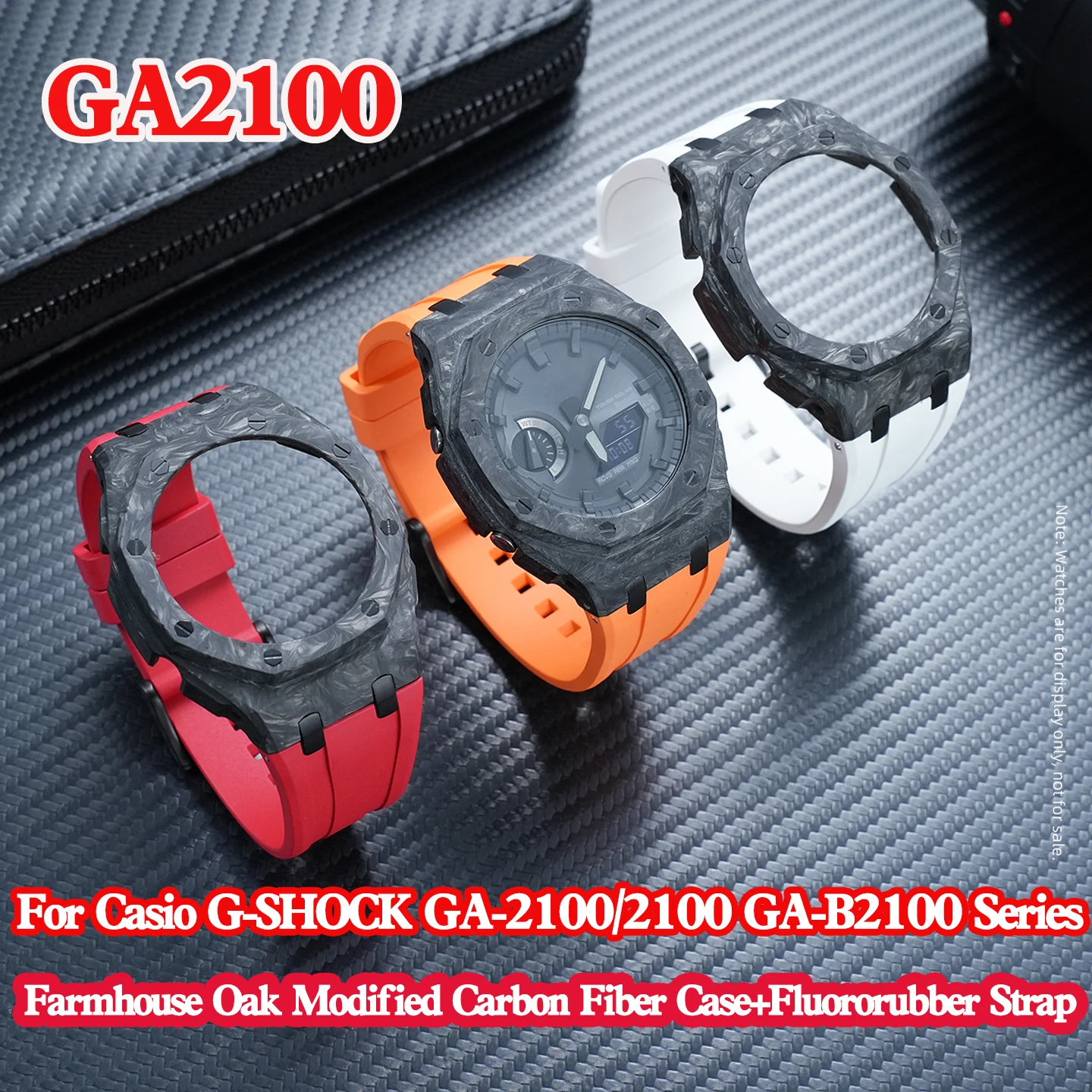 

GA2100 Case For Casio G-SHOCK Farmhouse Oak GA-2100 GA2100 GA-B2100 Modified Camouflage Carbon Fiber Case+Fluororubber Strap