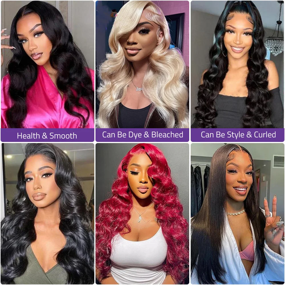 HD شعر مستعار دانتيل شفاف 13x4 13x6 قبل قطعها 360 الدانتيل شعر مستعار أمامي شعر الإنسان الجسم موجة شعر مستعار للنساء 5x5 شعر مستعار بدون صمغ 200 الكثافة