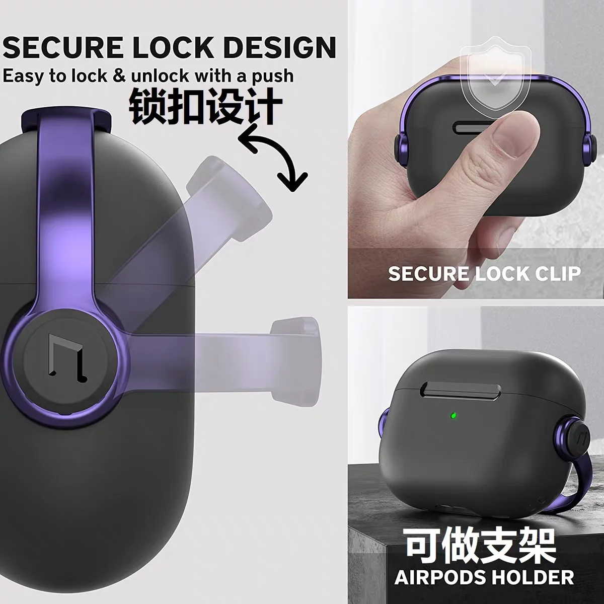 For Airpods Pro 3 2025 Case with Secure Lock&Cleaning Kit Music Headset Earphone Protective Case Cover For Airpods Pro 3/Pro 2/4