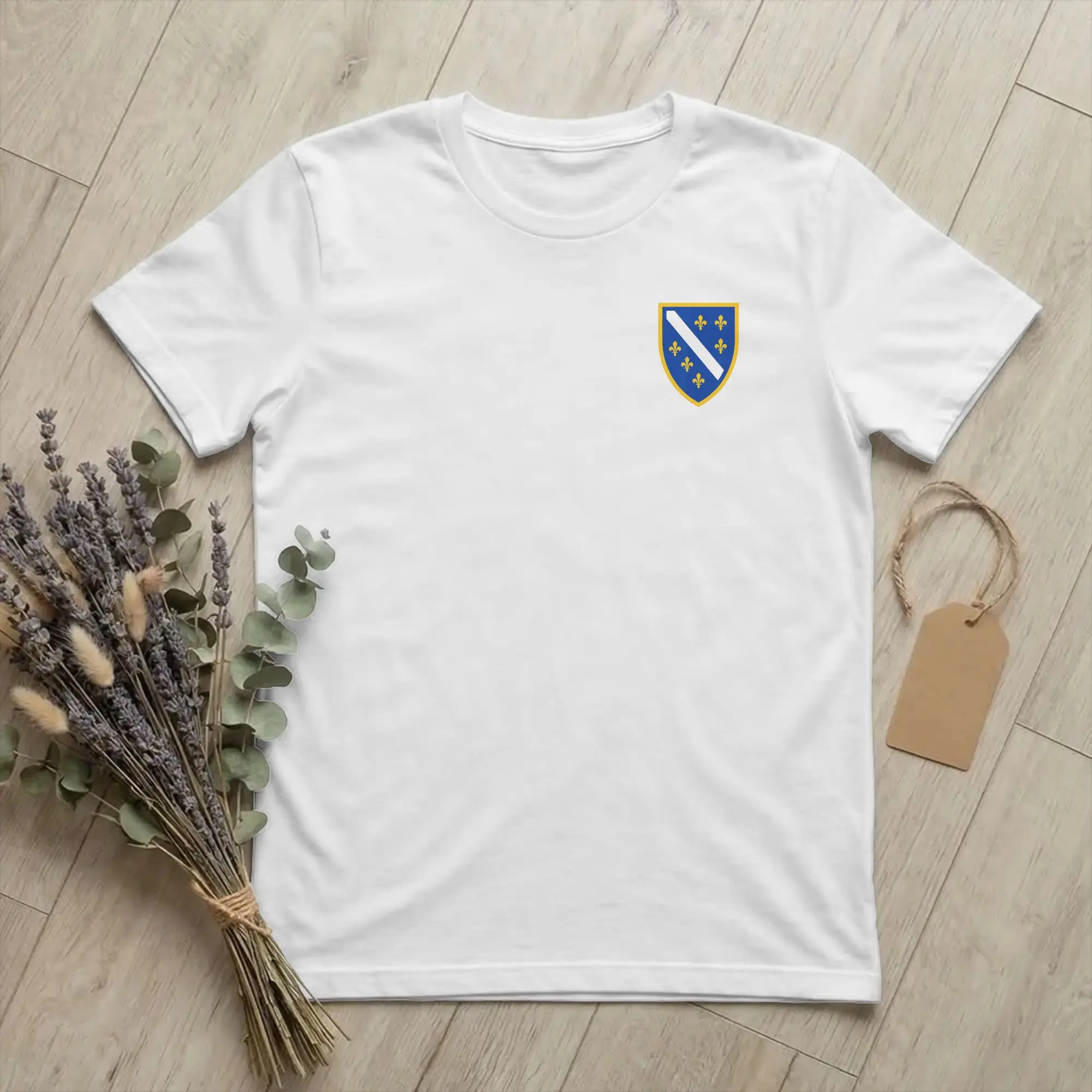 BiH Shield Bosnia and Herzegovina T Shirts for Men Cotton Vintage T-Shirt Round Neck Bosnian Flag Tee Short Sleeve Tops Unique