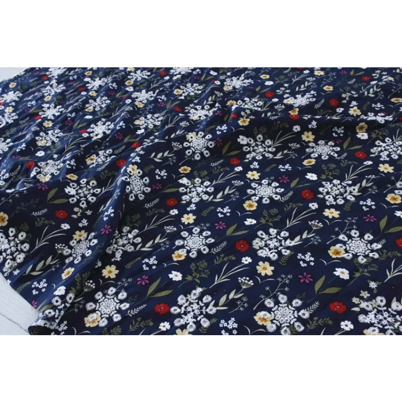 High Quality Pure Cotton Printing Hollow Embroidery Fabric For Dress Shirt Clothing Home Decoration Handmade Diy Material