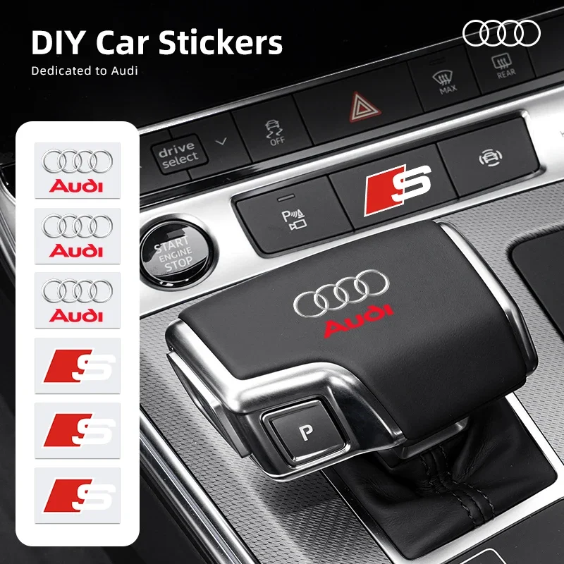 

3D Car Interior Stickers Badge Decoration Auto Styling for Audi Sline A3 A4 B8 8P 8V B6 A5 A6 C7 Q5 B9 B7 C6 A1 Q7 Q6 Q5 RS TT