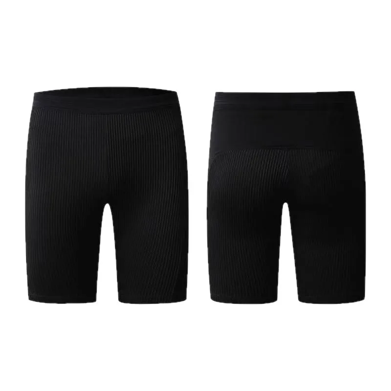 Herren-Laufshorts mit Taschen für Handy und Wasserflasche, Schnelltrocknende Athletische Kompressionsshorts, Rot Gestreifte Sportshorts – Detail 6