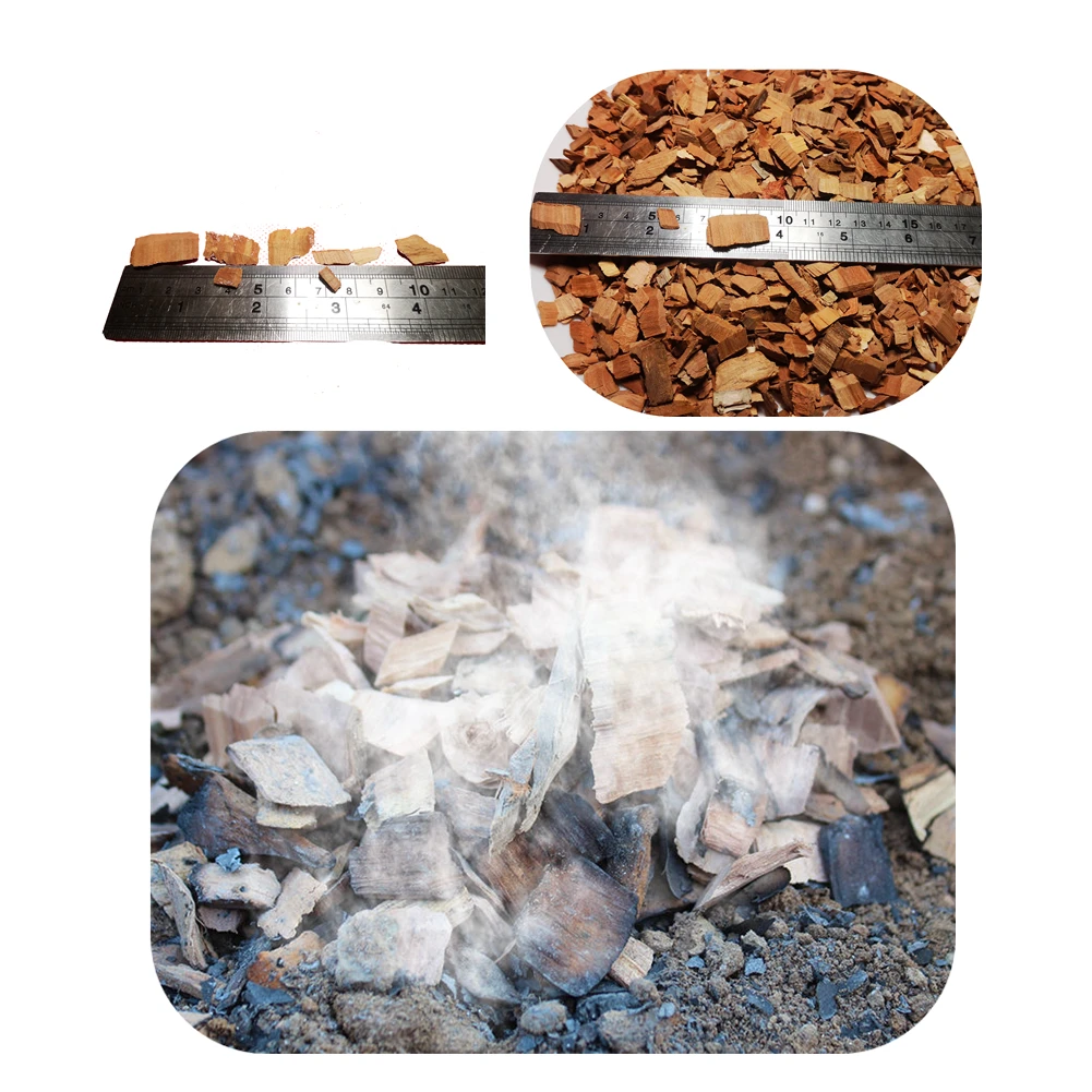 500g Bbq Smoking Wood Chips Food Smoker Smoked Cocktail Smoked Barbecue Fruit Tree Chips Sawdust Smoked Wood Block 0.5-3cm