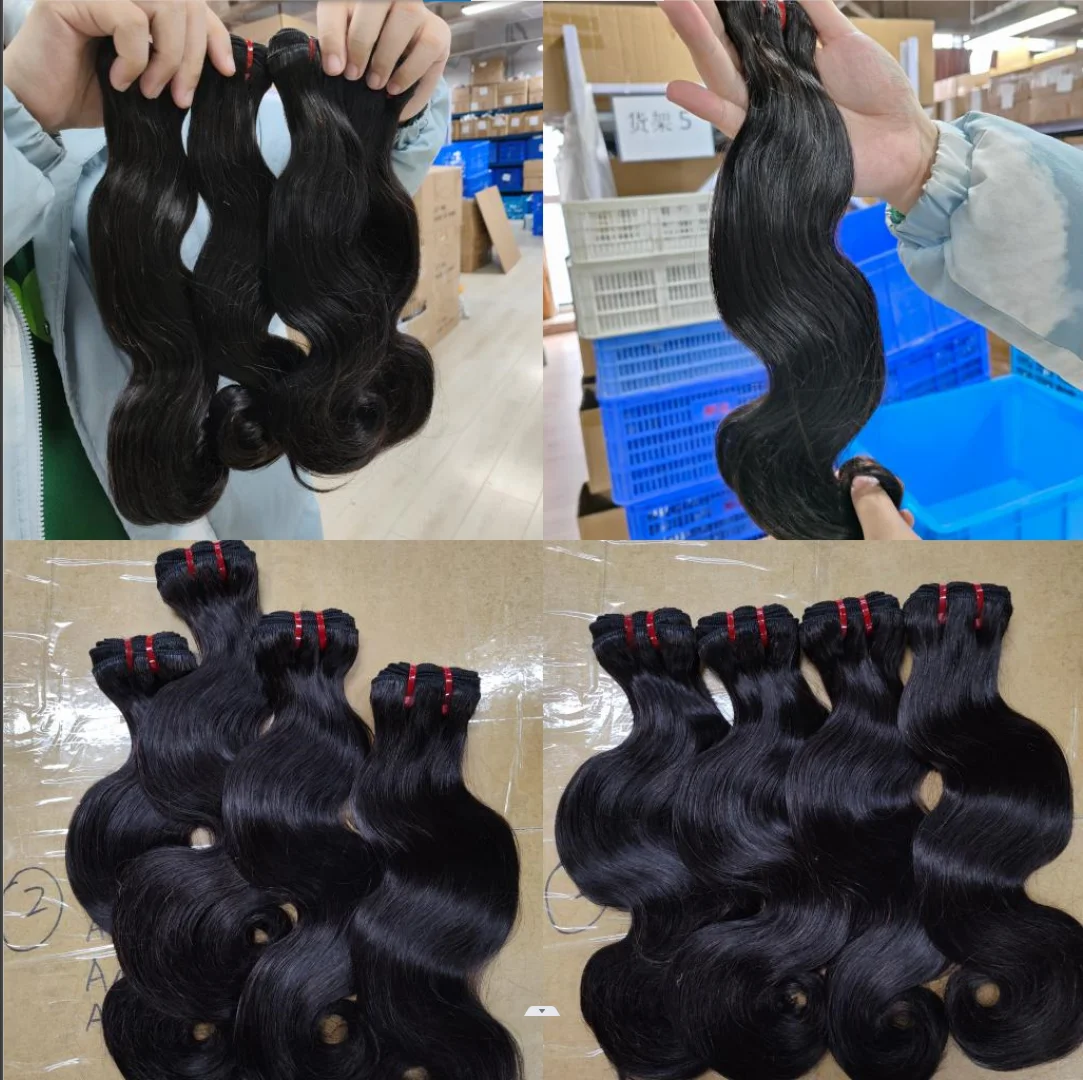 Super Double Drawn Body Wave Bundles Full Thick Hair Extensions For Women Virgin Brazilian Raw Hair Bundles Weave 1/2/3/4 PCS