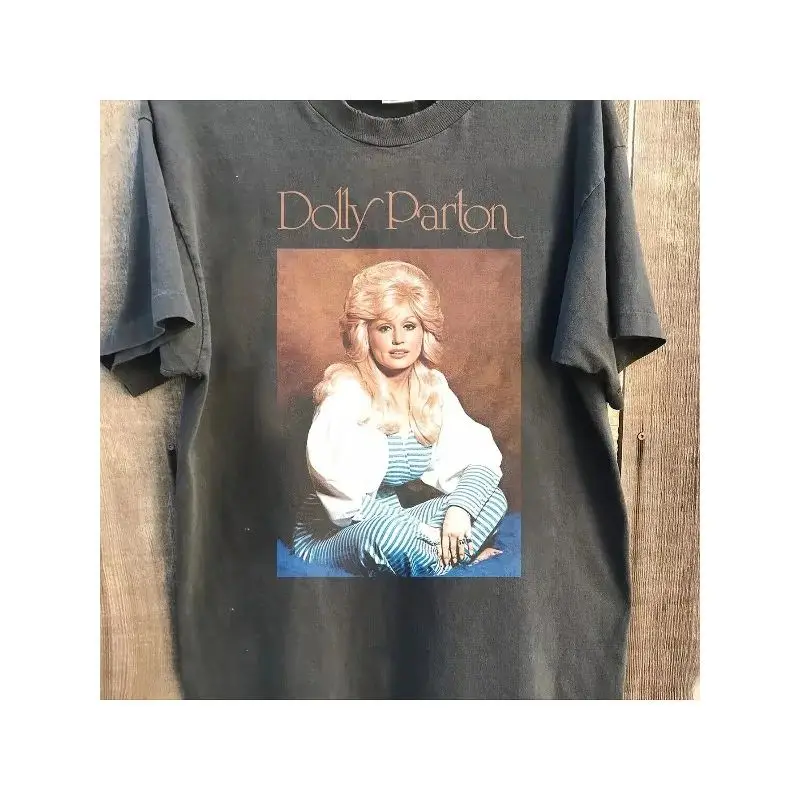 Dolly Parton Country Music What Dolly Can Do Retro T-shirt Y2k Vintage T-shirt Round Neck Streetwear Casual  Printed Pattern Top