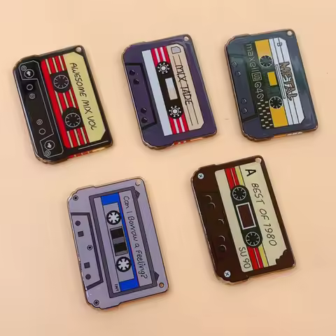 10pcs Music Acrylic Earring Charms Funny Magnetic Tape Pendant For Keychain Diy Jewelry Make
