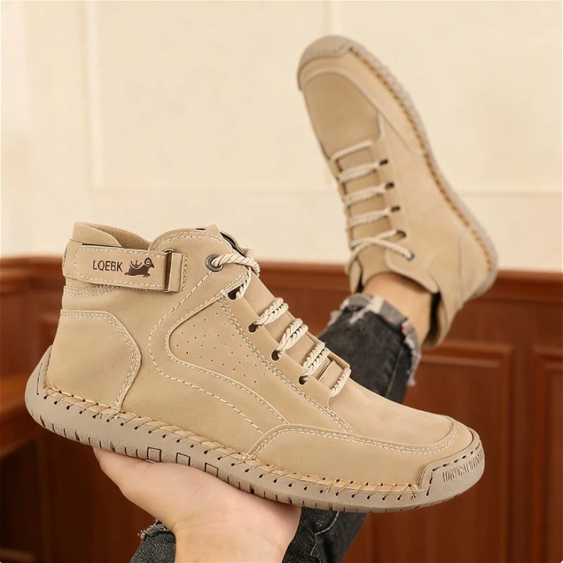 Handmade Leather Casual Men Shoes Comfortable Slip on Loafers Men Flats Hot Sale Outdoor Walking Shoes Moccasins Driving Shoes