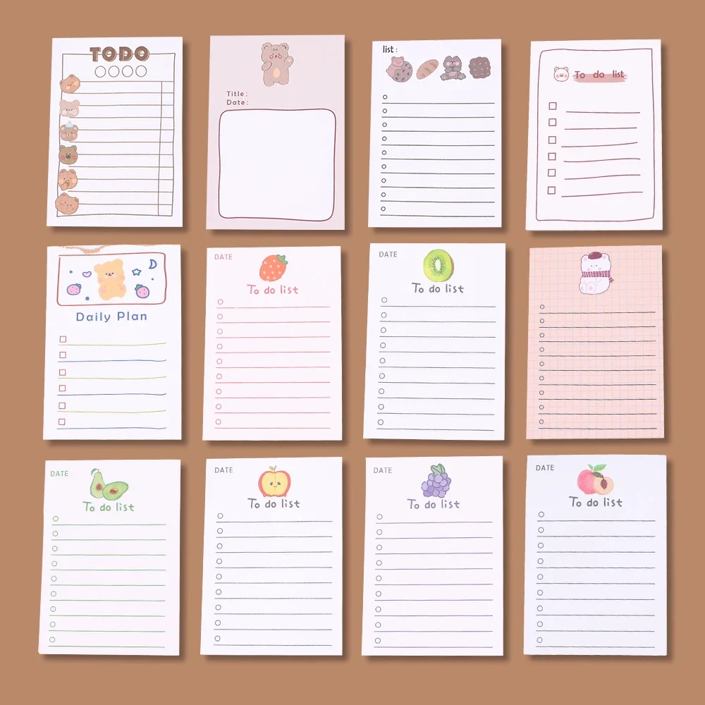 Imagem -03 - Cute Kawaii Sticky Notes Memo Pad Post Notepad Papelaria Escolar Guia Índice Lista de Verificação Lista de Compras Agenda 3d Coisa 10 Conjuntos