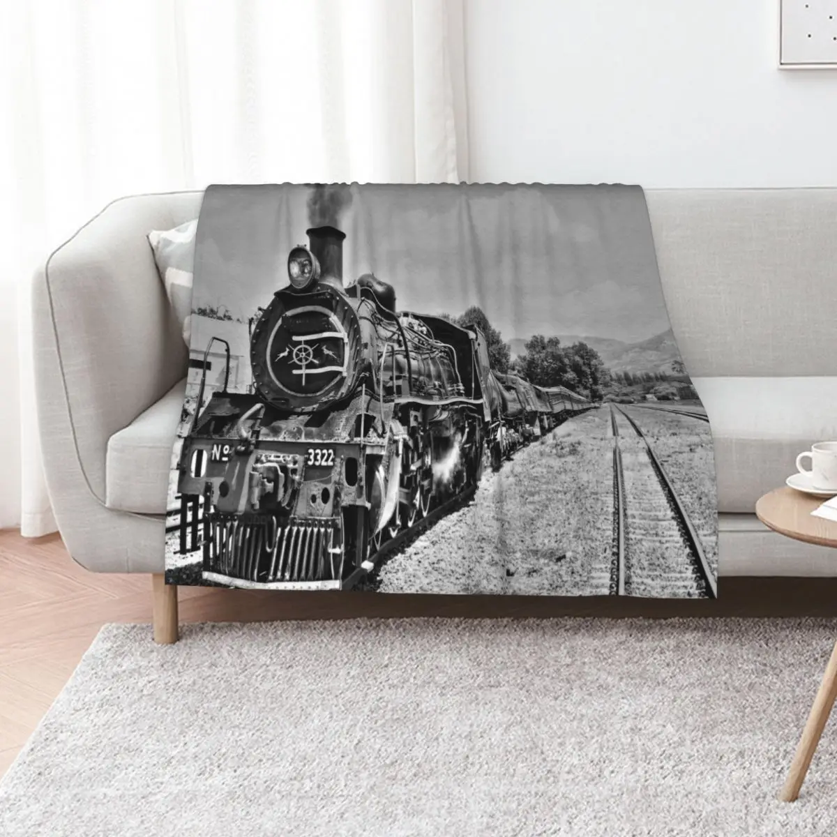 Steam locomotive from the good old days Throw Blanket Luxury Designer Nap funny gift Bed Fashionable Tourist Soft Plaid Blankets