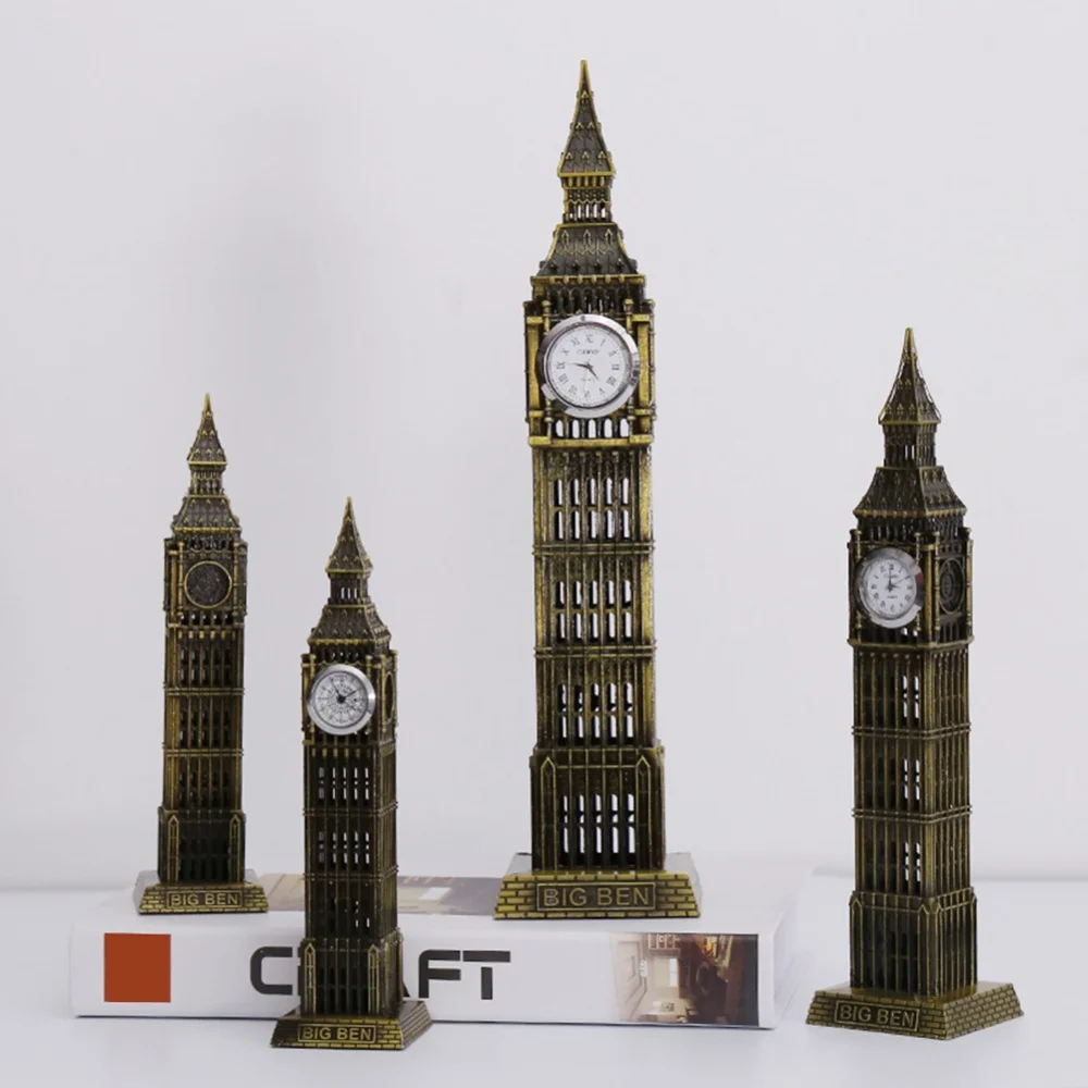 London Big Ben Tower modello statua artigianato ornamenti retrò europei accessori per la decorazione della tavola di casa souvenir turistici regalo